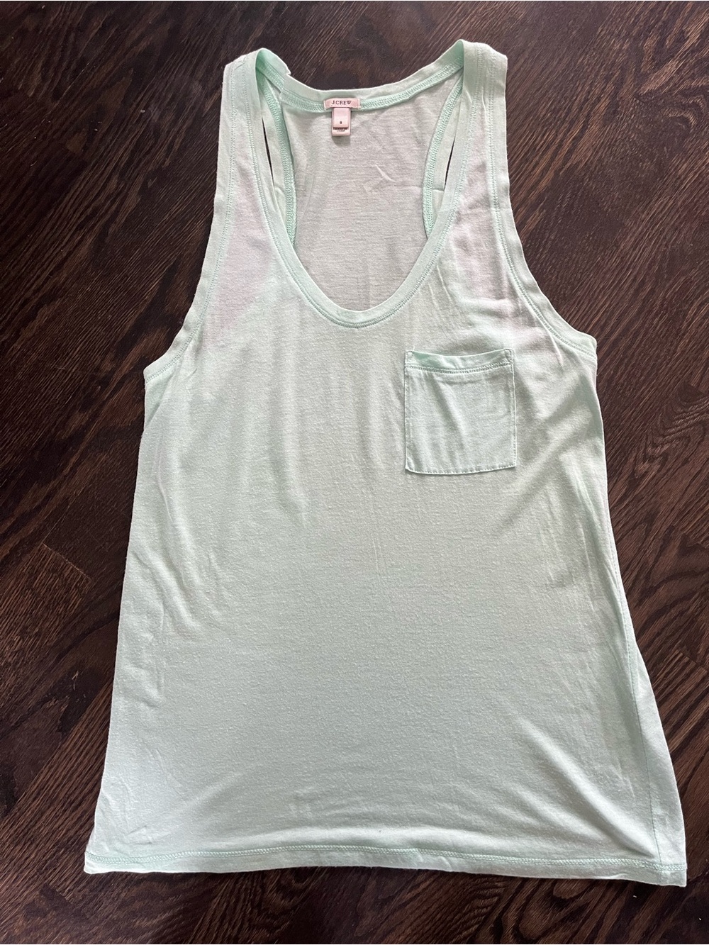 J. Crew Mint Green Scoop Neck Soft Racerback Lightweight Tank Pocket Size S